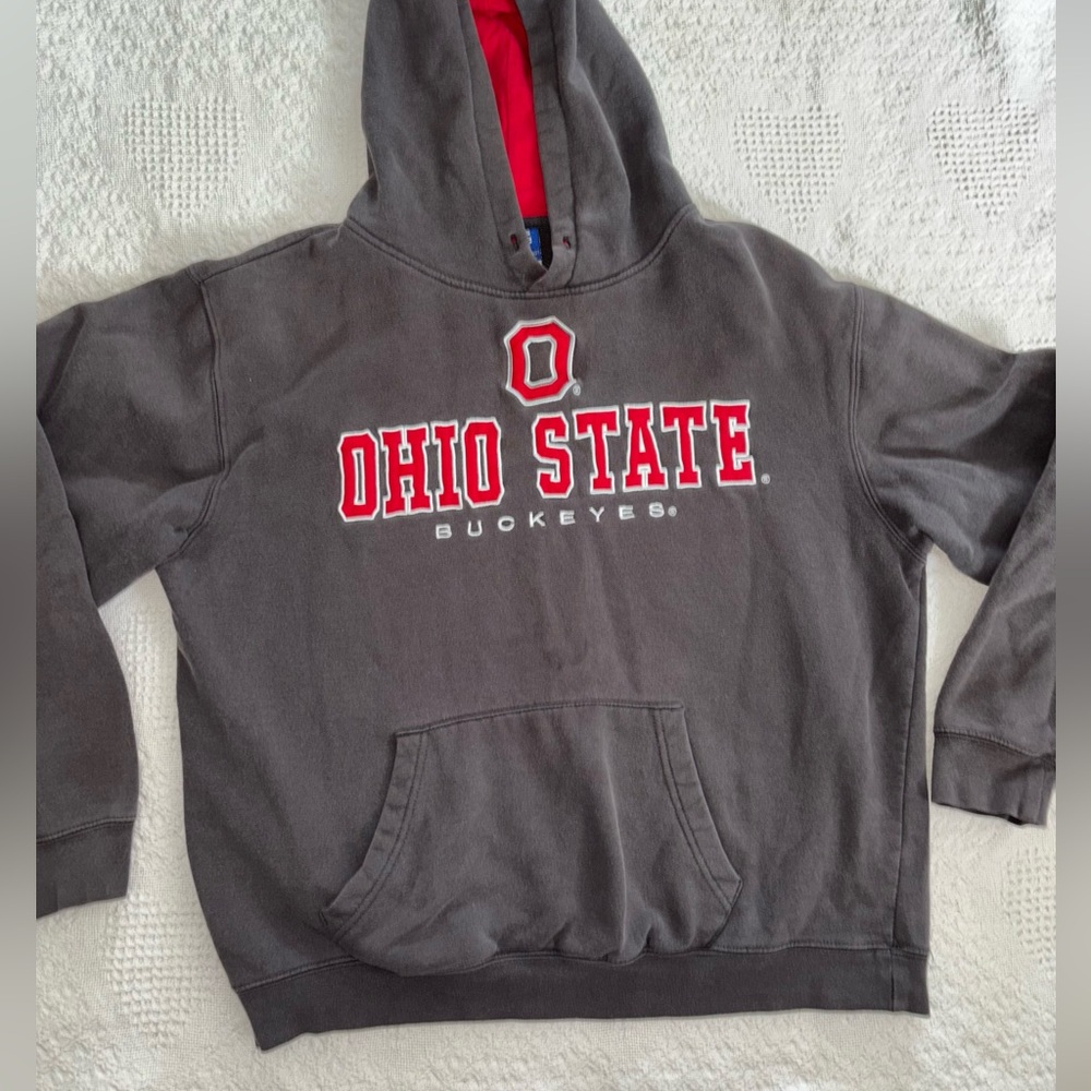 Ohio State Buckeyes Campus Heritage Hoodie Sweatshirt Unisex Large Gray Preowned